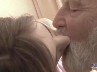 Old Young - Big member Grandpa Fucked by Teen she licks thick old man prick