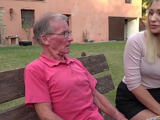 Blonde marvellous ass anal fucked by Horny grandpa