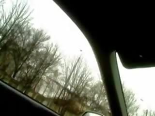 In winter car naked public flashing